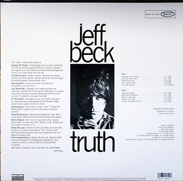 Jeff Beck - Truth | Sundazed Music (LP 5310) - 2 Jeff Beck - Truth | Sundazed Music (LP 5310) - 2