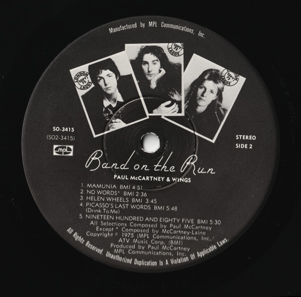 Wings - Band On The Run | MPL (SO-3415) - 3