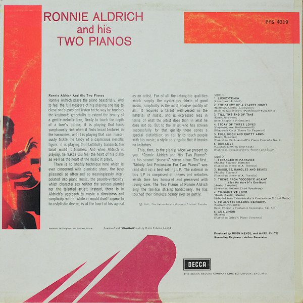 Ronnie Aldrich And His Two Pianos - Ronnie Aldrich And His Two Pianos | Decca (PFS 4019) - 2 Ronnie Aldrich And His Two Pianos - Ronnie Aldrich And His Two Pianos | Decca (PFS 4019) - 2