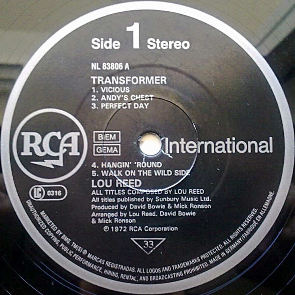 Lou Reed - Transformer | RCA International (NL 83806) - 3