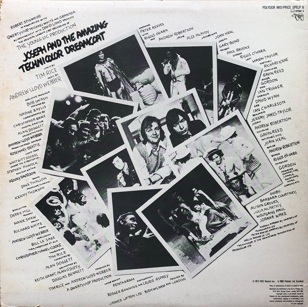 Andrew Lloyd Webber - Recording Of The Young Vic Production Joseph And The Amazing Technicolor Dreamcoat | RSO (SPELP 6) - 2