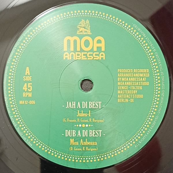 Jules I / Prince David - Jah A Di Best / Everliving | Moa Anbessa Italy (MA12-006) - 2