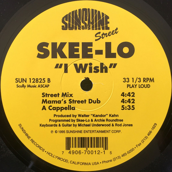 Skee-Lo - I Wish | Sunshine Entertainment (SUN 12825) - 2