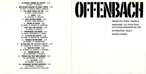 Offenbach - C'était Plus Qu'une Aventure 1972 À 1985 [CD] | Disques Double (DO-CD-30004) - 3