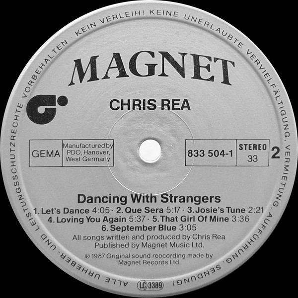 Chris Rea - Dancing With Strangers | Magnet (833 504-1) - 4