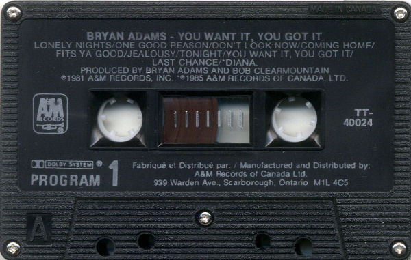 Bryan Adams - You Want It, You Got It / Cuts Like A Knife | A&M Records (TT 40024) - 3 Bryan Adams - You Want It, You Got It / Cuts Like A Knife | A&M Records (TT 40024) - 3