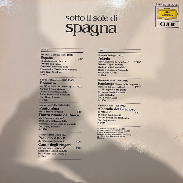 Various - Sotto Il Sole di Spagna | Deutsche Grammophon (2535 651) - 2 Various - Sotto Il Sole di Spagna | Deutsche Grammophon (2535 651) - 2