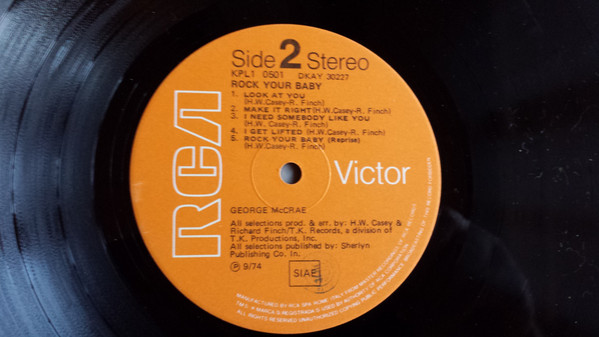 George McCrae - Rock Your Baby | RCA Victor (KPL1-0501) - 4