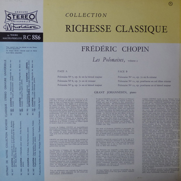 Frédéric Chopin , Grant Johannesen - Les Polonaises, Volume 2 | Musidisc (30 RC 886) - 2