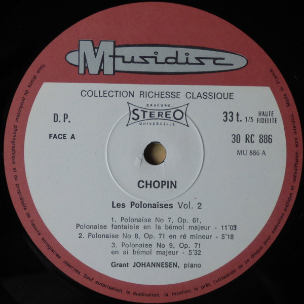 Frédéric Chopin , Grant Johannesen - Les Polonaises, Volume 2 | Musidisc (30 RC 886) - 3