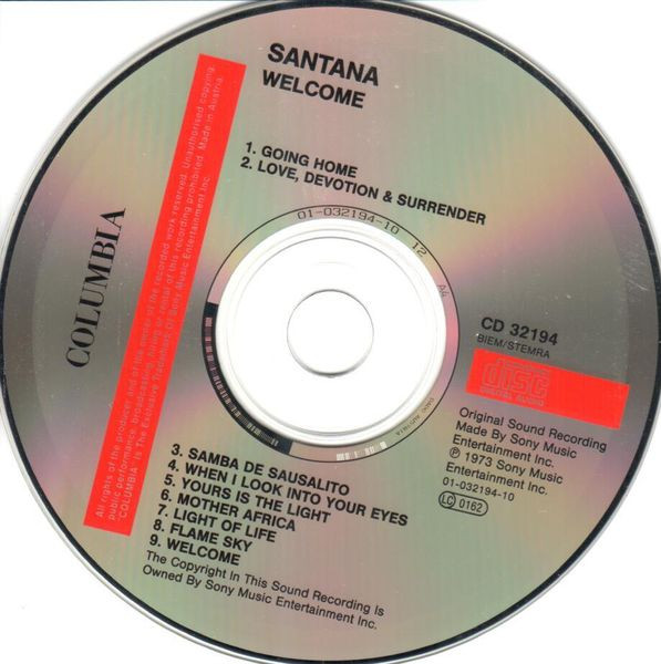 Santana - Welcome | Columbia (CD 32194) - 2