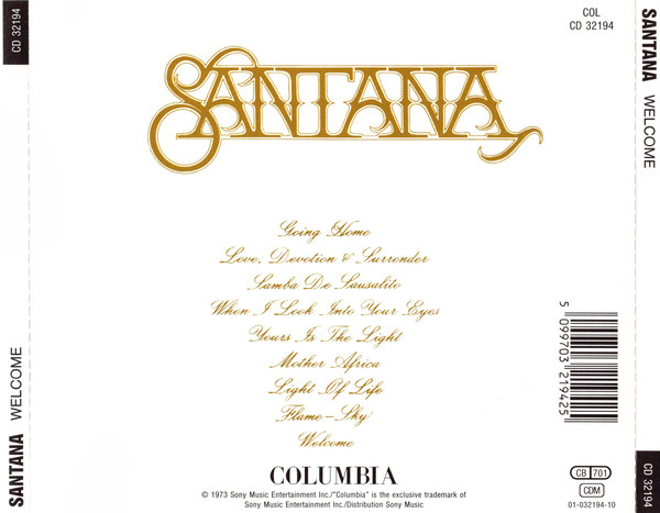Santana - Welcome | Columbia (CD 32194) - 4