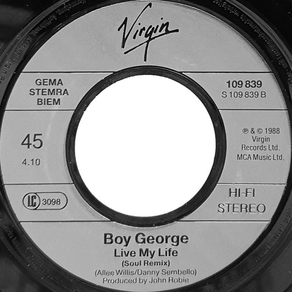 Boy George - Live My Life | Virgin (109 839) - 4