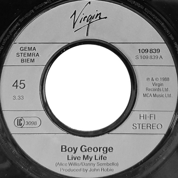 Boy George - Live My Life | Virgin (109 839) - 3