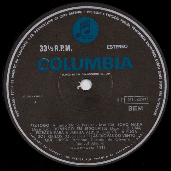 Quarteto 1111 - Quarteto 1111 | Columbia (8E 062 40037) - 3
