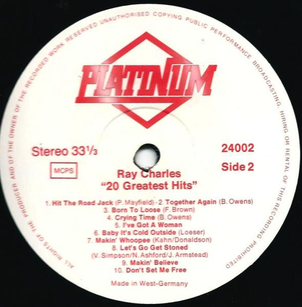 Ray Charles - 20 Greatest Hits | Platinum (24002) - 3