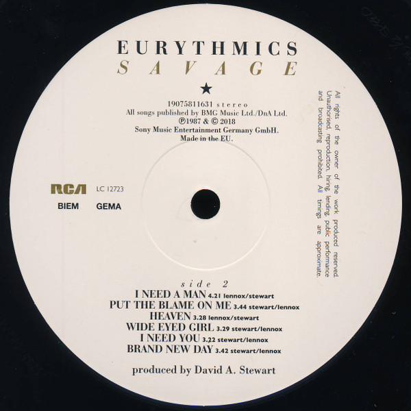 Eurythmics - Savage | RCA (19075811631) - 2