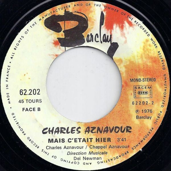 Charles Aznavour - Mes Emmerdes | Barclay (62.202) - 4
