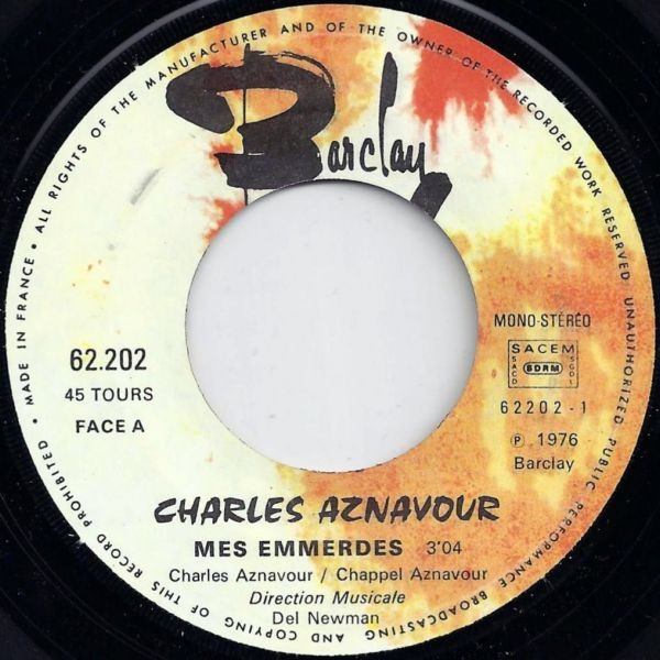 Charles Aznavour - Mes Emmerdes | Barclay (62.202) - 3
