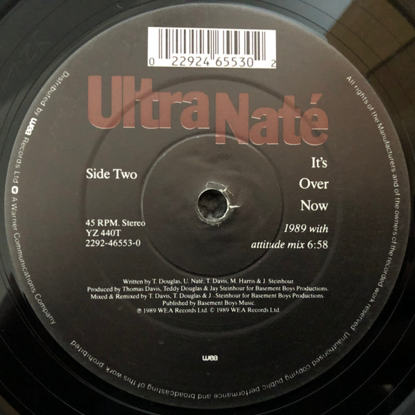 Ultra Naté - It's Over Now | WEA Records (YZ 440T) - 2
