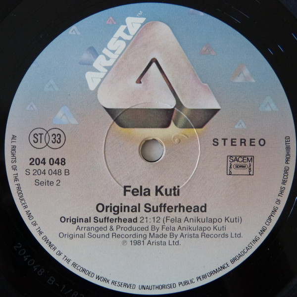Fela Kuti - Original Sufferhead | Arista (204 048) - 3