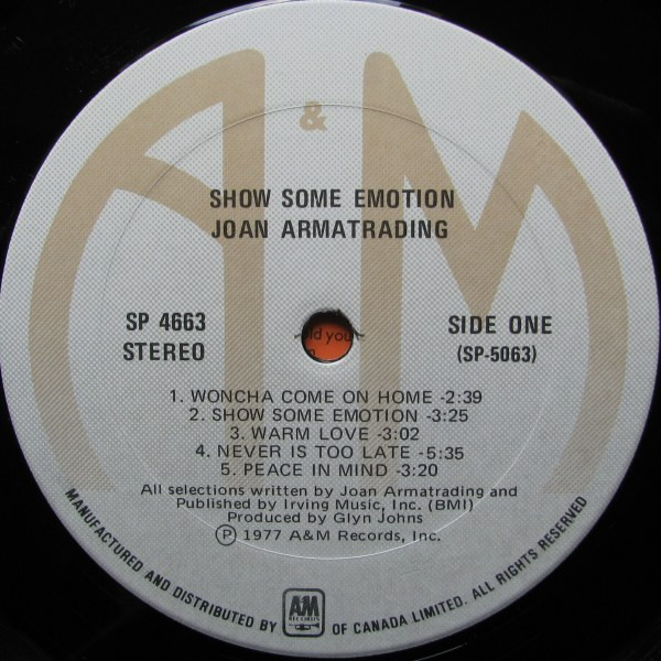 Joan Armatrading - Show Some Emotion | A&M Records (SP 4663) - 3 Joan Armatrading - Show Some Emotion | A&M Records (SP 4663) - 3