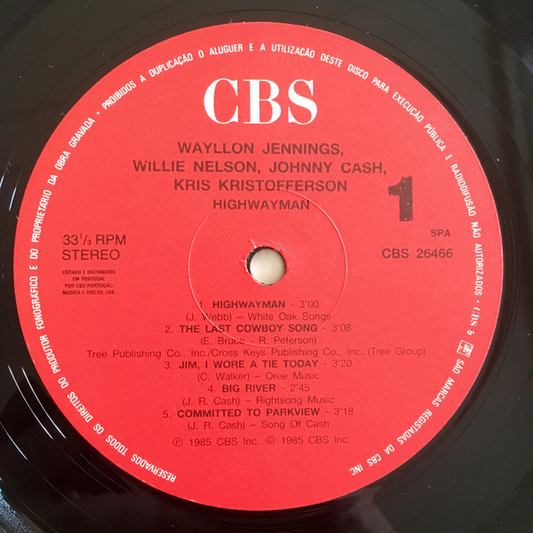 Waylon Jennings , Willie Nelson , Johnny Cash , Kris Kristofferson - Highwayman | CBS (CBS26466) - 3