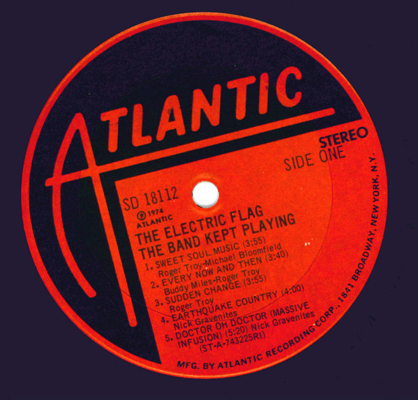 The Electric Flag - The Band Kept Playing | Atlantic (SD 18112) - 3