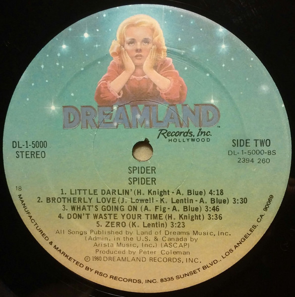 Spider - Spider | Dreamland Records, Inc. (DL-1-5000) - 4 Spider - Spider | Dreamland Records, Inc. (DL-1-5000) - 4