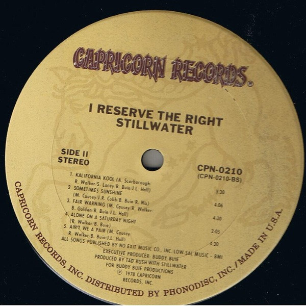 Stillwater - I Reserve The Right! | Capricorn Records (CPN-0210) - 3