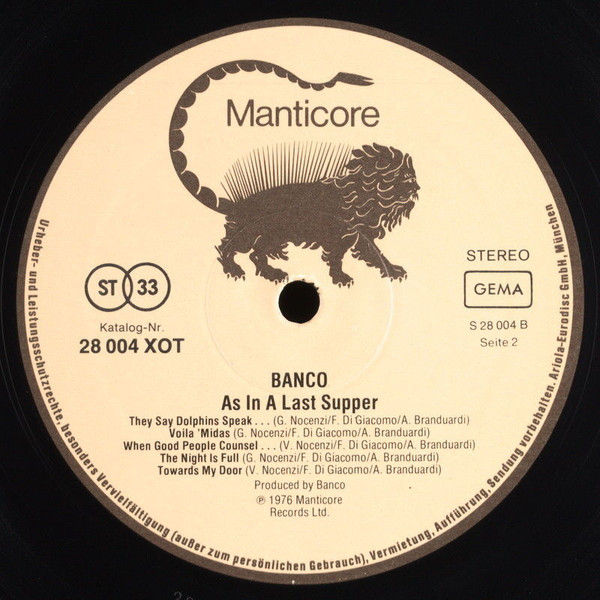Banco Del Mutuo Soccorso - As In A Last Supper | Manticore (28 004 XOT) - 4 Banco Del Mutuo Soccorso - As In A Last Supper | Manticore (28 004 XOT) - 4