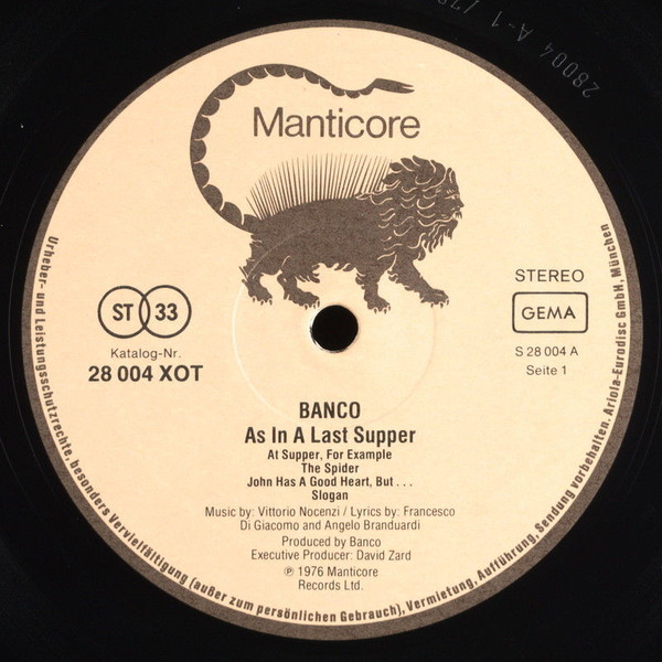 Banco Del Mutuo Soccorso - As In A Last Supper | Manticore (28 004 XOT) - 3 Banco Del Mutuo Soccorso - As In A Last Supper | Manticore (28 004 XOT) - 3