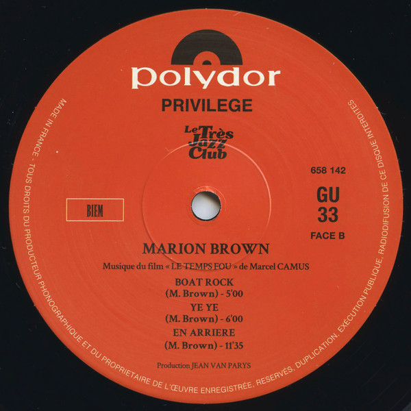 Marion Brown - Le Temps Fou | Le Très Jazz Club (LTJC-012) - 2 Marion Brown - Le Temps Fou | Le Très Jazz Club (LTJC-012) - 2