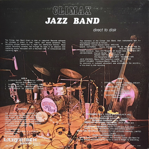 Climax Jazz Band - Direct To Disk | Labyrinth Records (LBR-1000) - 2 Climax Jazz Band - Direct To Disk | Labyrinth Records (LBR-1000) - 2