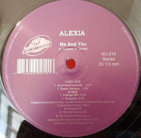 Alexia - Me And You | Numuzik Inc. (NU-210) - main