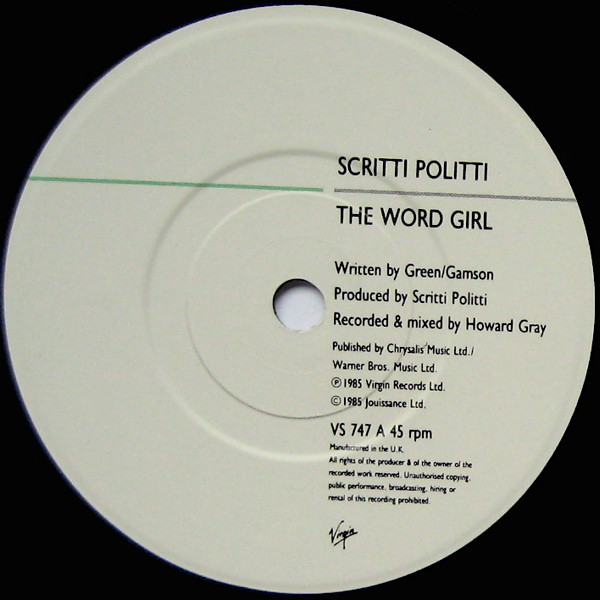 Scritti Politti With Ranking Ann - The Word Girl | Virgin (VS 747) - 3 Scritti Politti With Ranking Ann - The Word Girl | Virgin (VS 747) - 3
