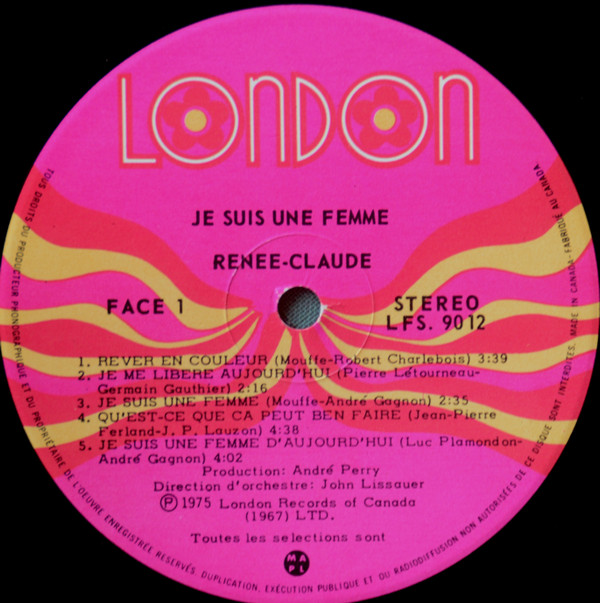 Renée Claude - Je Suis Une Femme [Vinyl] | London Records (LFS-9012) - 3