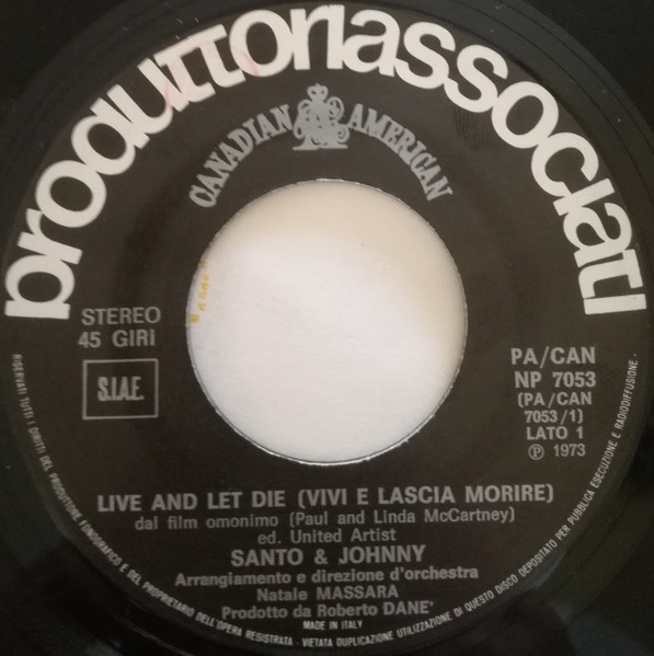 Santo & Johnny - Vivi E Lascia Morire | Produttori Associati (PA/CAN 7053) - 2