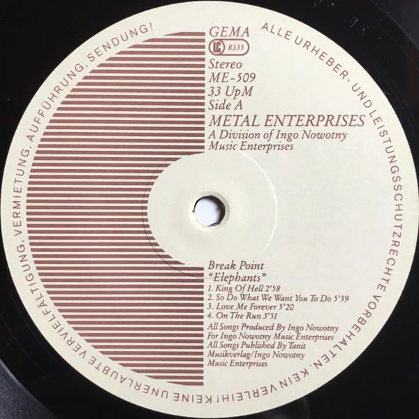 Break Point - Elephant's | Metal Enterprises (ME-509) - 3