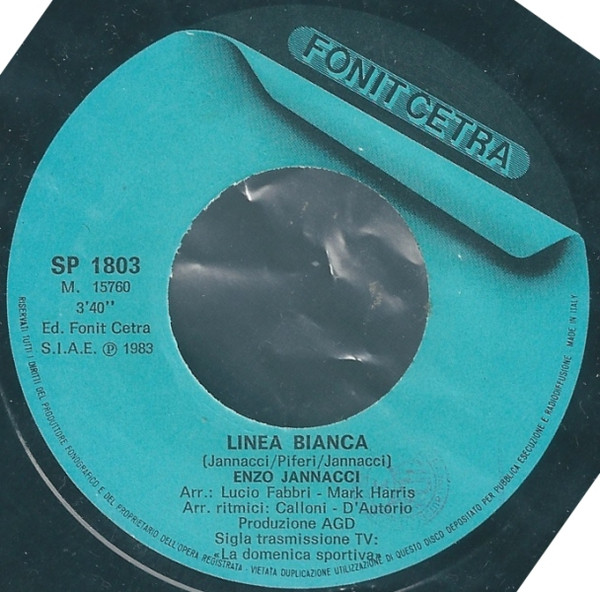 Enzo Jannacci - Linea Bianca | Fonit Cetra (SP 1803) - 2