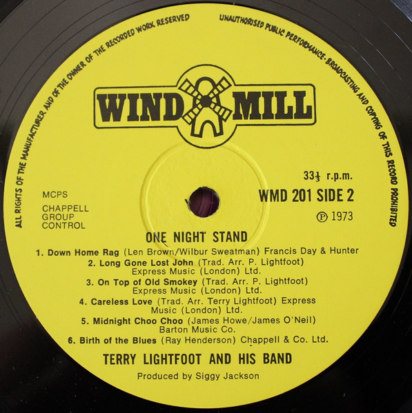 Terry Lightfoot And His Band - One Night Stand | Windmill (WMD 201) - 4