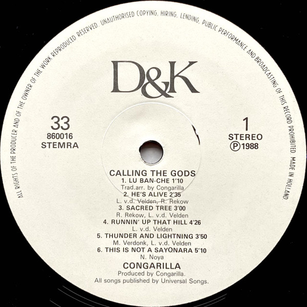 Congarilla - Calling The Gods | D&K (860016 LP) - 3