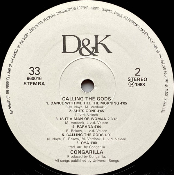 Congarilla - Calling The Gods | D&K (860016 LP) - 4