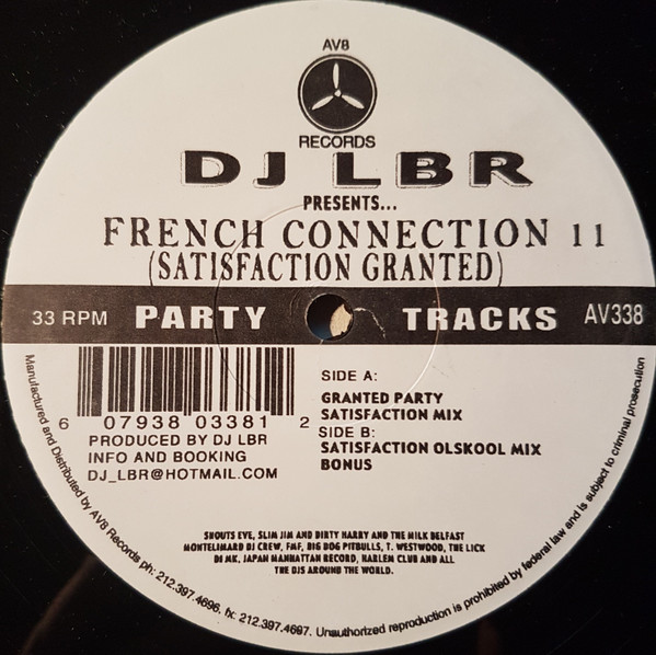 DJ LBR - French Connection 11 (Satisfaction Granted) | AV8 Records (AV338) - main