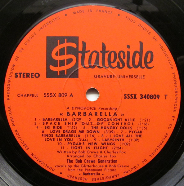 The Bob Crewe Generation - Barbarella (Motion Picture Soundtrack) | Stateside (SSSX 340.809) - 3 The Bob Crewe Generation - Barbarella (Motion Picture Soundtrack) | Stateside (SSSX 340.809) - 3