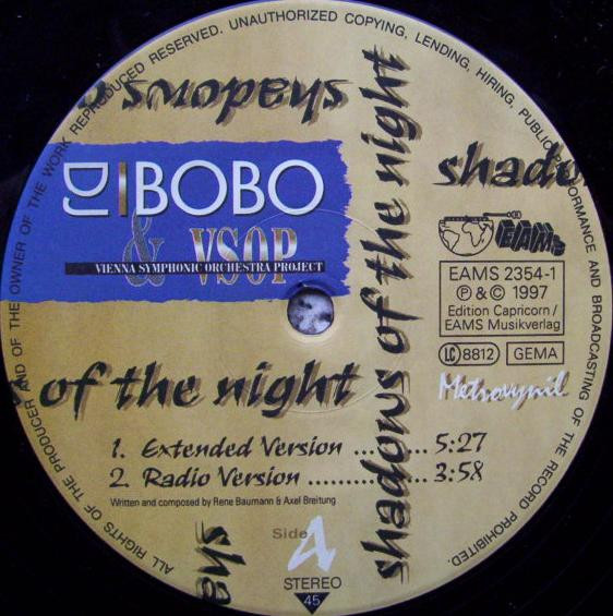 DJ BoBo & Vienna Symphonic Orchestra Project - Shadows Of The Night | EAMS (EAMS 2354-1) - 2