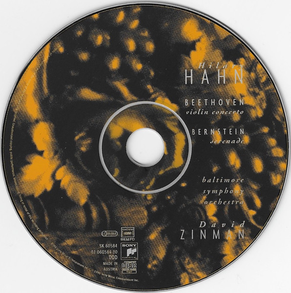 Ludwig van Beethoven - Leonard Bernstein - Hilary Hahn , Baltimore Symphony Orchestra , David Zinman - Violin Concerto / Serenade | Sony Classical (SK 60584) - 3 Ludwig van Beethoven - Leonard Bernstein - Hilary Hahn , Baltimore Symphony Orchestra , David Zinman - Violin Concerto / Serenade | Sony Classical (SK 60584) - 3