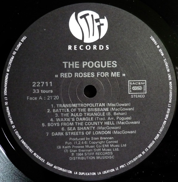 The Pogues - Red Roses For Me | Stiff Records (22711) - 3 The Pogues - Red Roses For Me | Stiff Records (22711) - 3