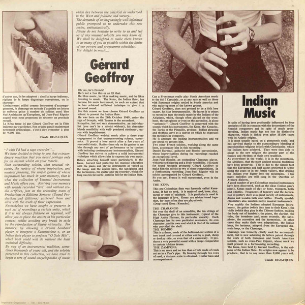 Gérard Geoffroy - Kena Et Flutes Indiennes | Daphy (69 502) - 4 Gérard Geoffroy - Kena Et Flutes Indiennes | Daphy (69 502) - 4