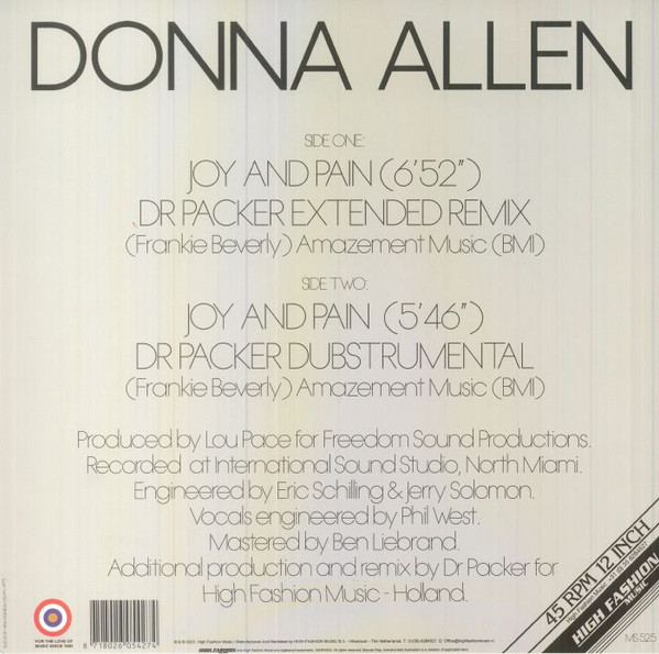 Donna Allen - Joy And Pain (Dr Packer Remixes) | High Fashion Music (MS 525) - 2